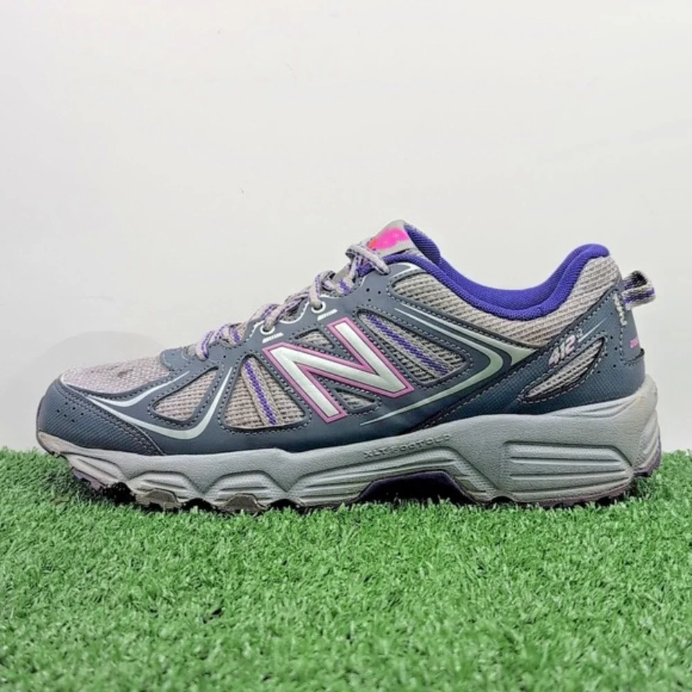 New Balance 412 v2 Shoes Women's 10 Gray Purple‎ Athletic Running Trail Sneakers